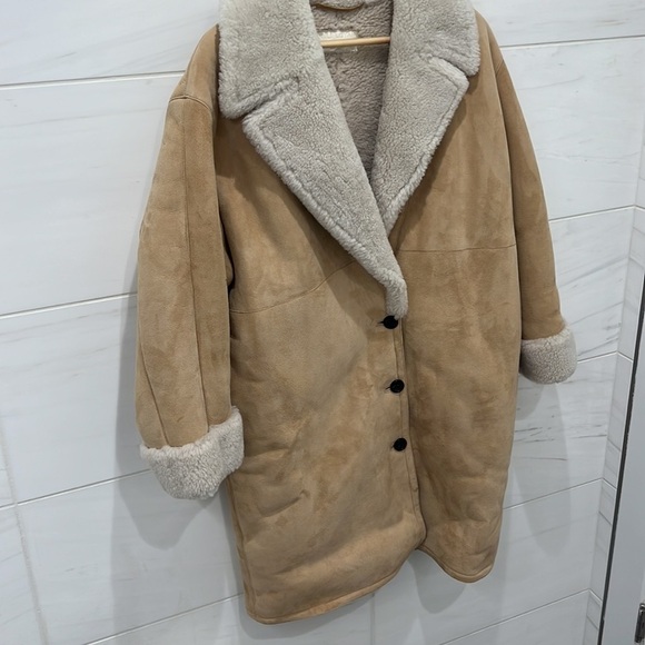 Nili Lotan | Lenon Lamb Shearling Coat in Beige - Size Large - Picture 10 of 17